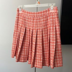 Pleated tweed skirt